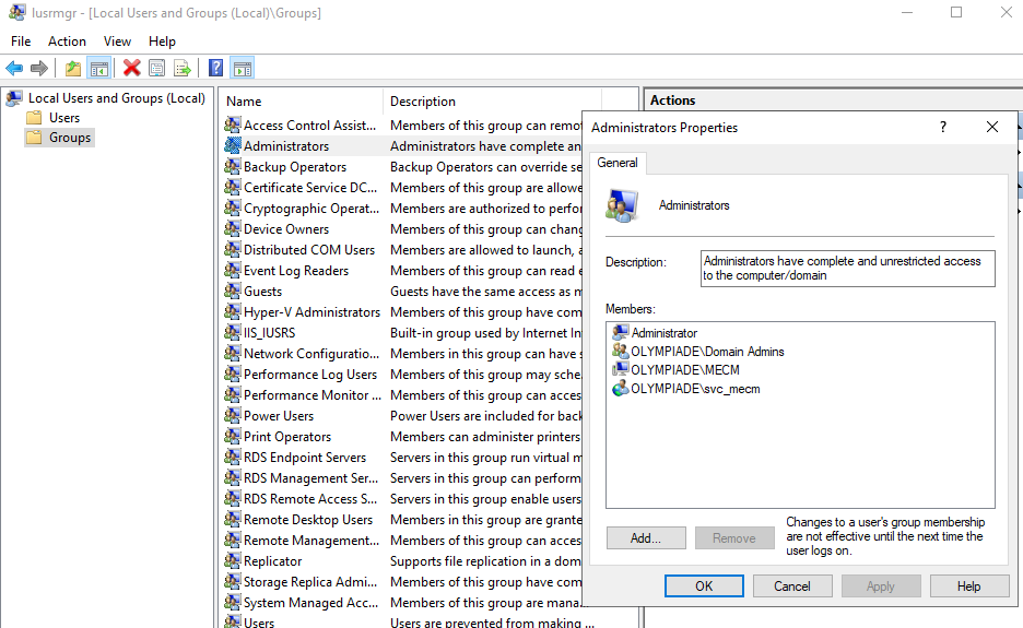 Ajout dans les admins locaux
